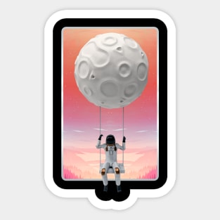 astronaut in the moon Sticker